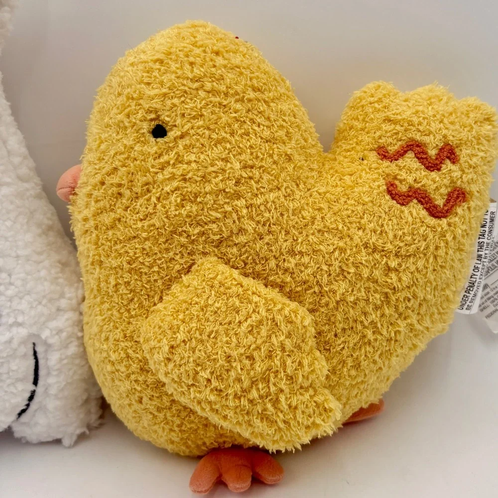 Easter Plush Set Bunny Chick Carrot‎ White Yellow Orange Spring Decor 3 Piece